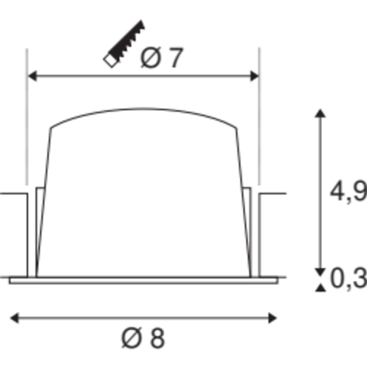 NUMINOS S, indbygningsspot, 8W, 2700K, 40°, hvid/hvid