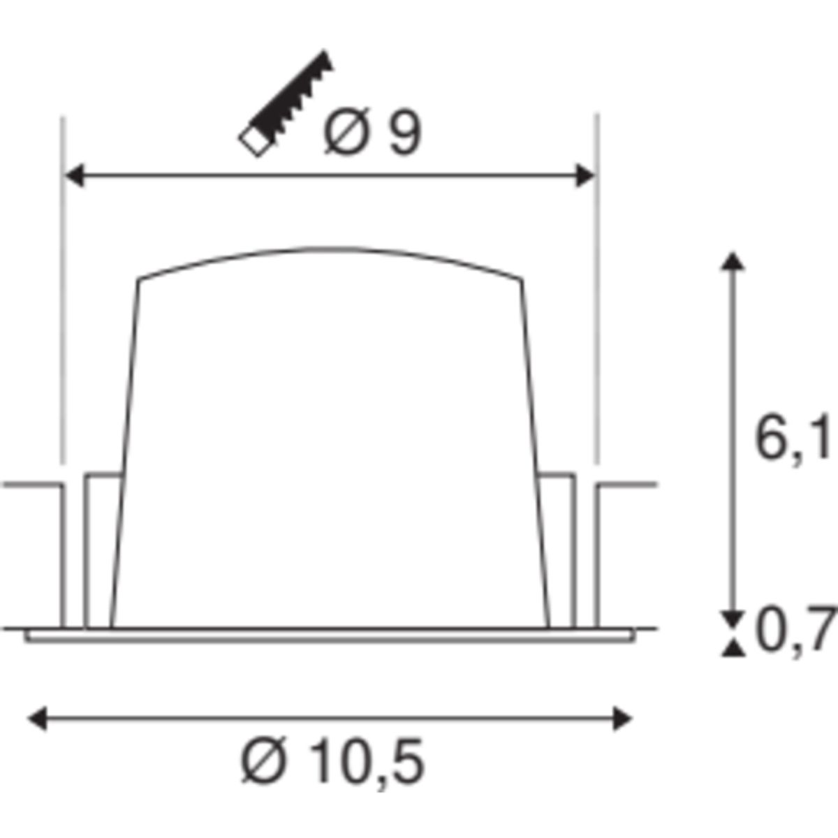 NUMINOS M, indbygningsspot, 17W, 3000K, 55°, hvid/krom