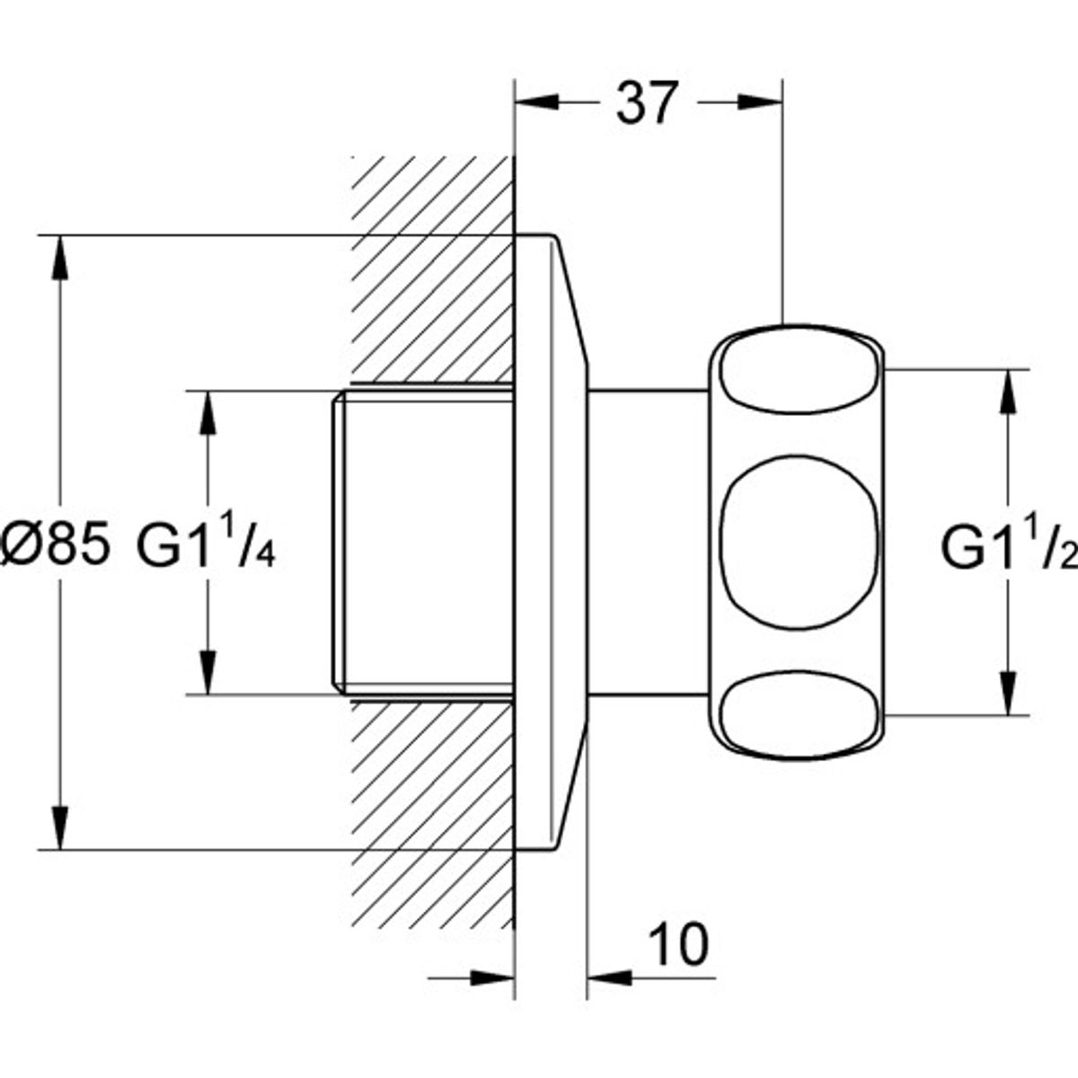 Grohe tilgangsforskruning 1.1/2" x 1.1/4"