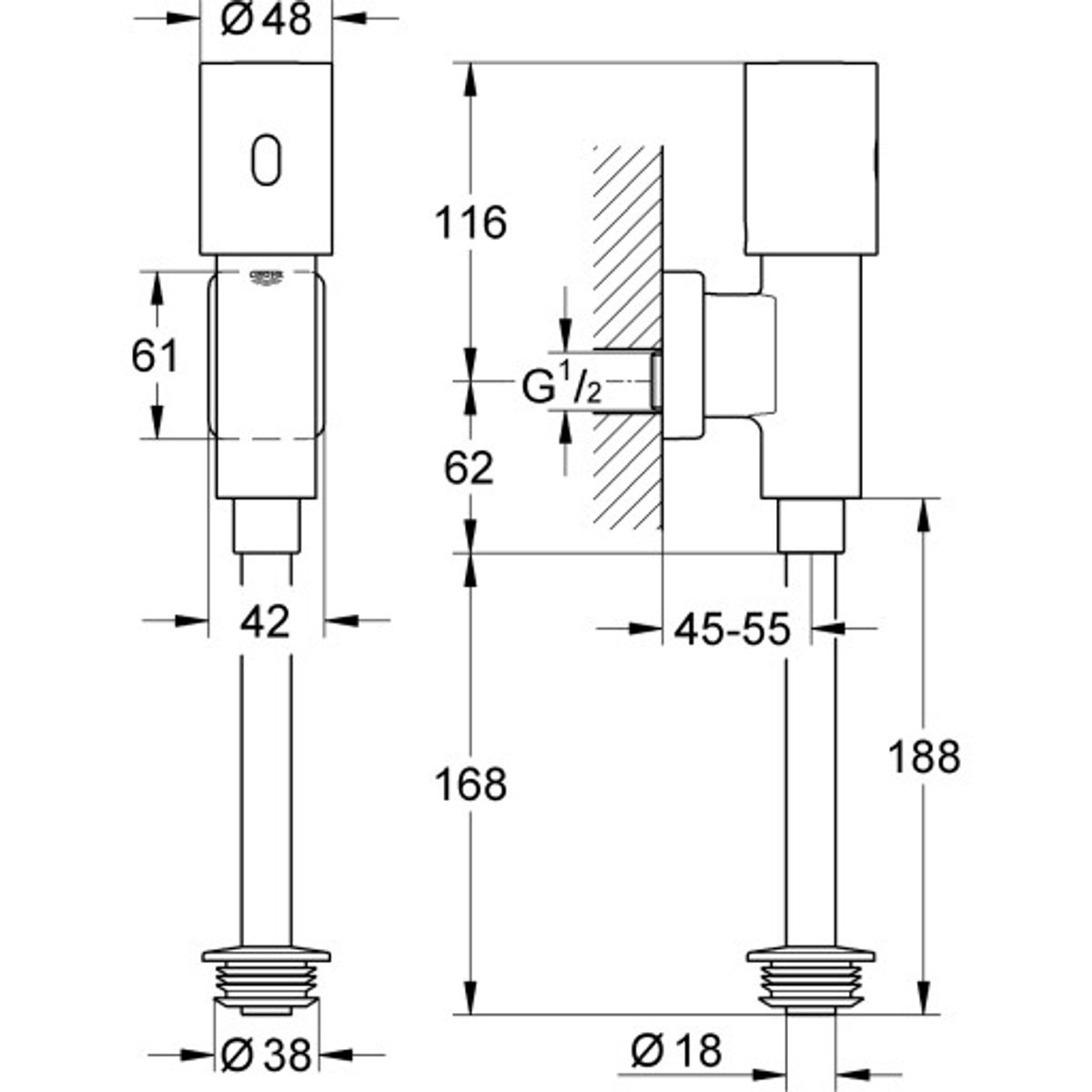 Tectron urinal elektronik 6V