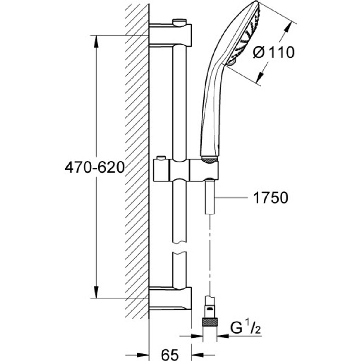 Grohe Quickfix VitalioJoy 110 Massage brusesæt 3 sprays