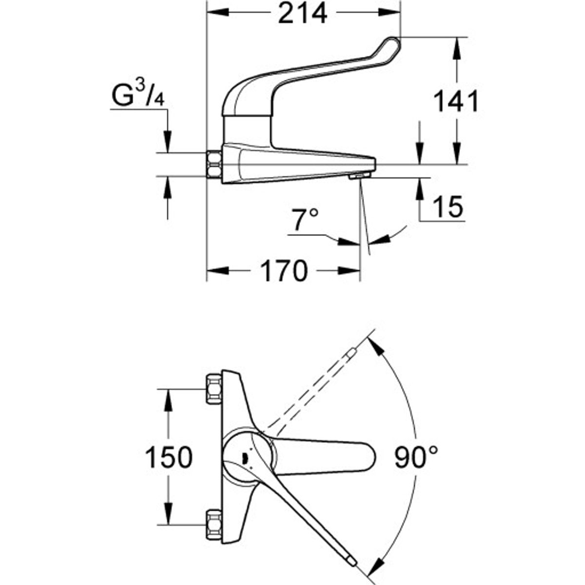 Grohe Euroeco spec etgrebs sekvent. håndv. udv