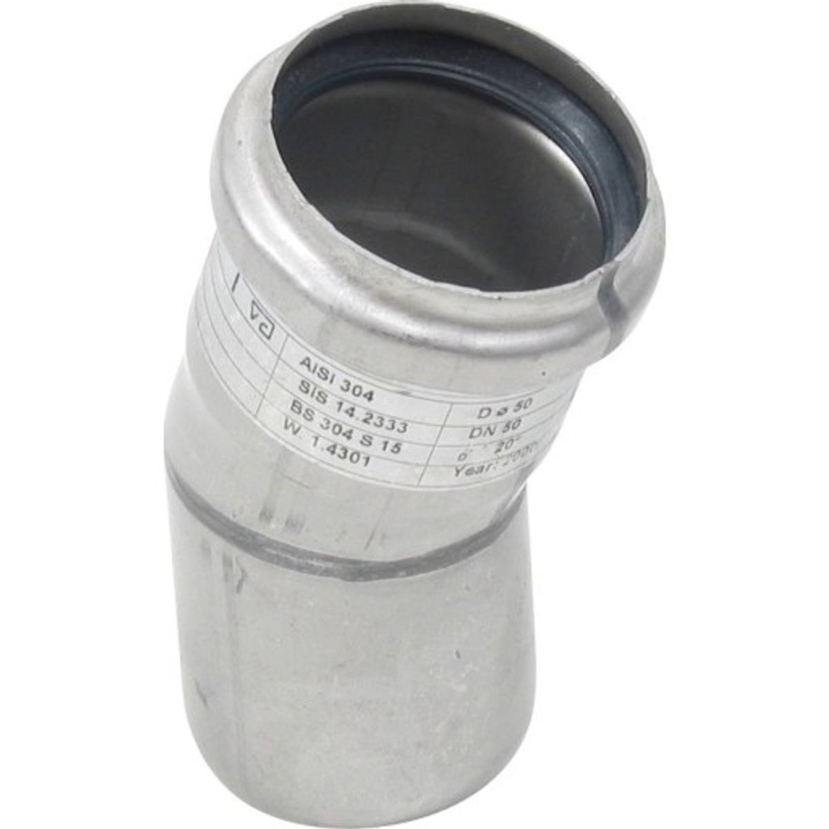 Ø 50 mm x 20° Bøjning rustfri AISI304/EN1.4301 Blücher