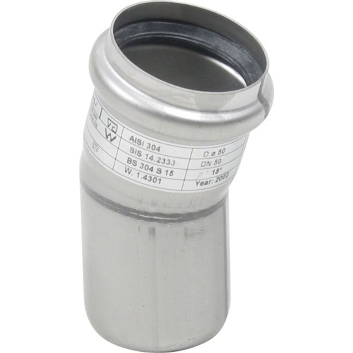 Ø 50 mm x 15° Bøjning rustfri AISI304/EN1.4301 Blücher