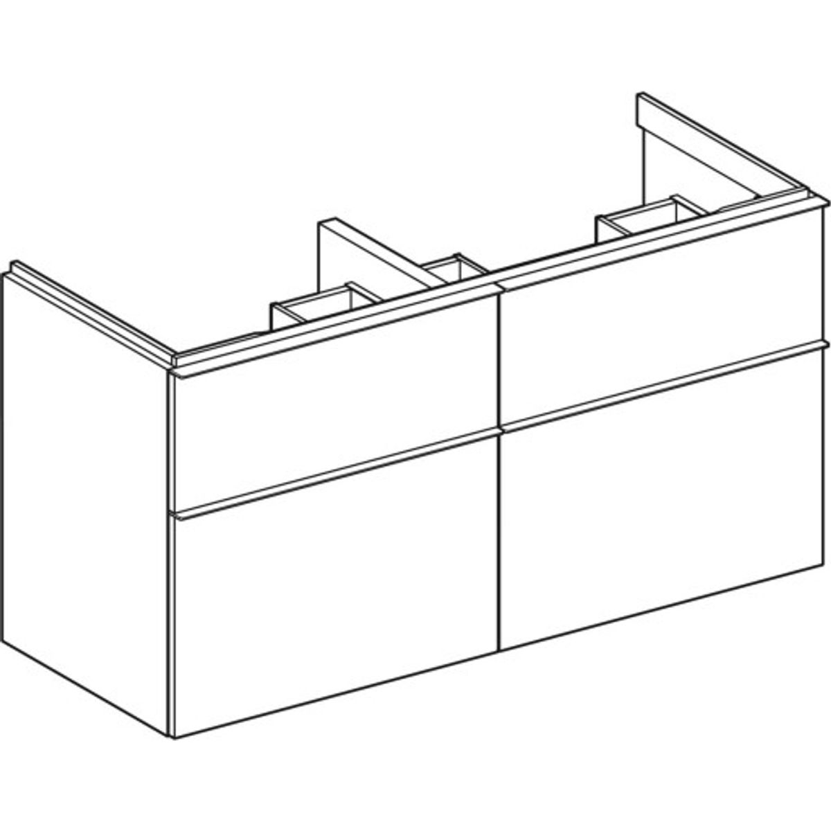 GEBERIT vaskeskab 1184x476x615mm 2udsk 4skuffer højkomprimeret t