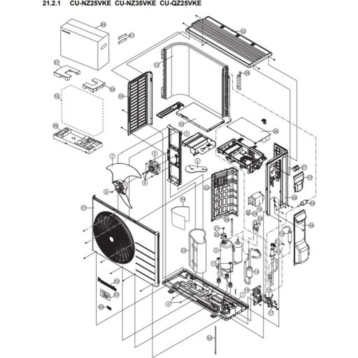 Panasonic ude print til Luft/Luft varmepumpe, ACXA73C57040R