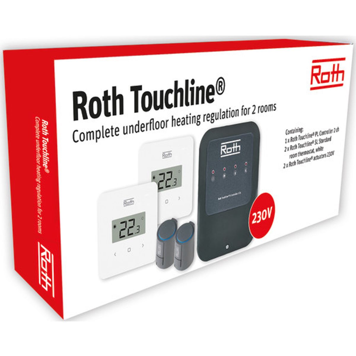 Roth rumregulering for 2 rum, komplet sæt