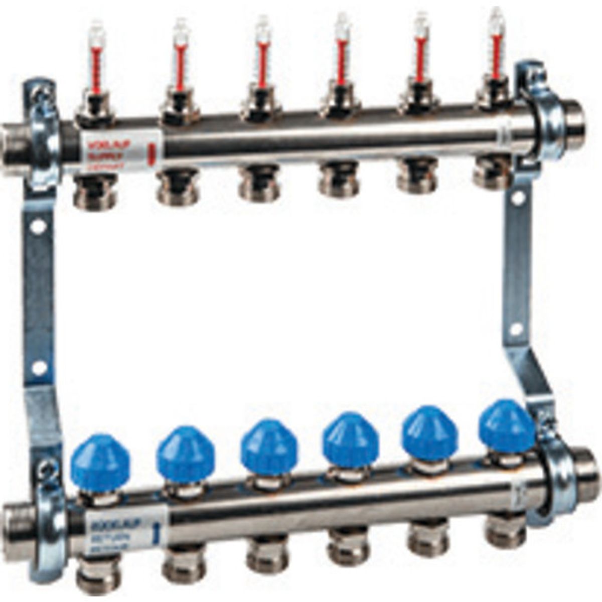 WATTS manifold 1", flowmeter, endesæt og beslag, 12 kredse