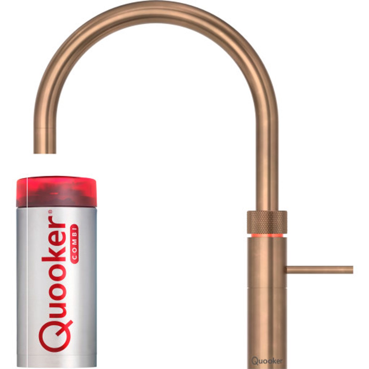 Quooker Fusion Round køkkenarmatur, Combi+ beholder, bruneret messing