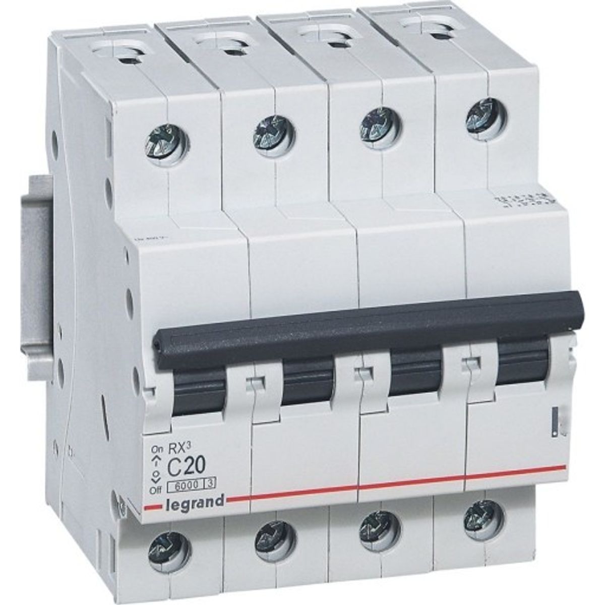 Automatsikring RX3 C 20A 4P (3P+N), 4M, 6kA