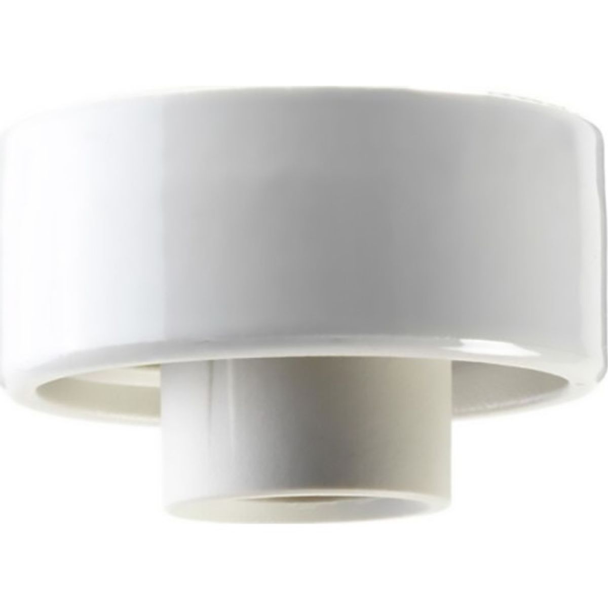 Loftlampe lige, E27, gevind 84,5 mm, hvid, IP20