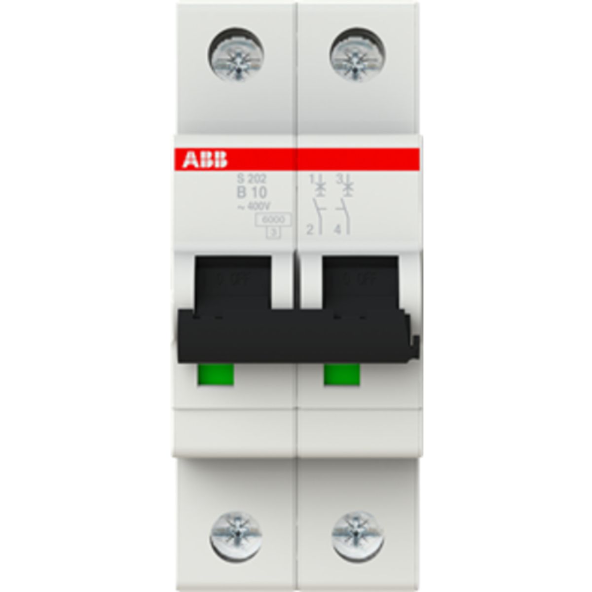 Automatsikring B 10A 2P, 6kA, S202-B10