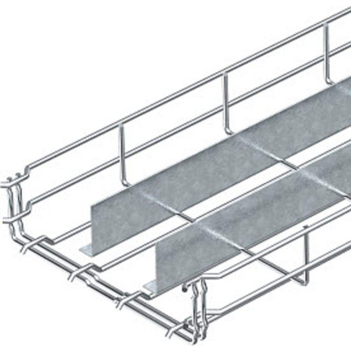 3 meter Gitterbakke GRM 55x300 Med 2 delespor GRM-2T G El-forzinket