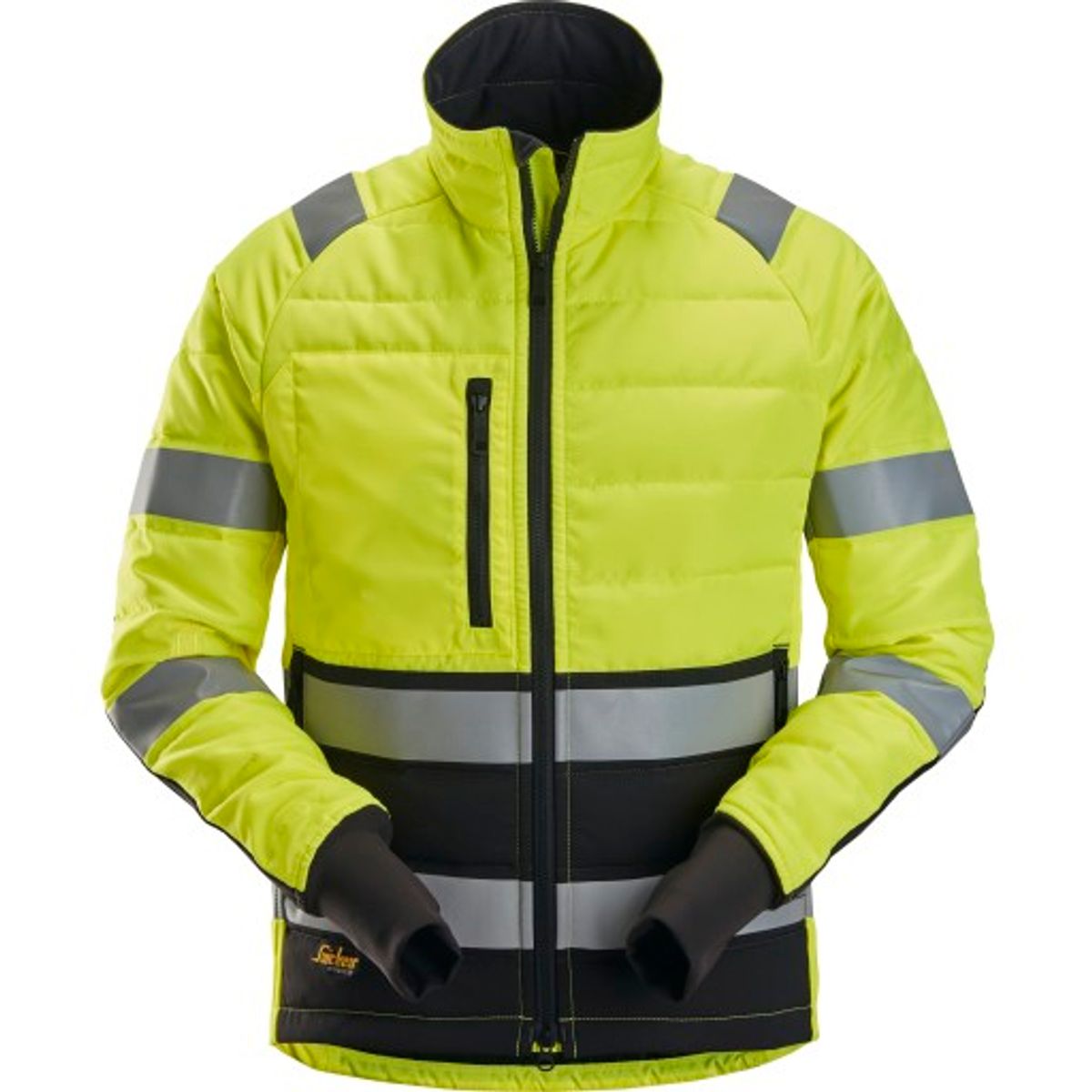 Snickers AW vatteret jakke 8134, High-Vis kl.2, gul/sort, XS