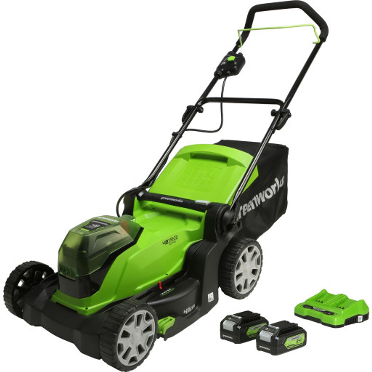 Greenworks plæneklipper 24V, 41 cm, med batterier og lader