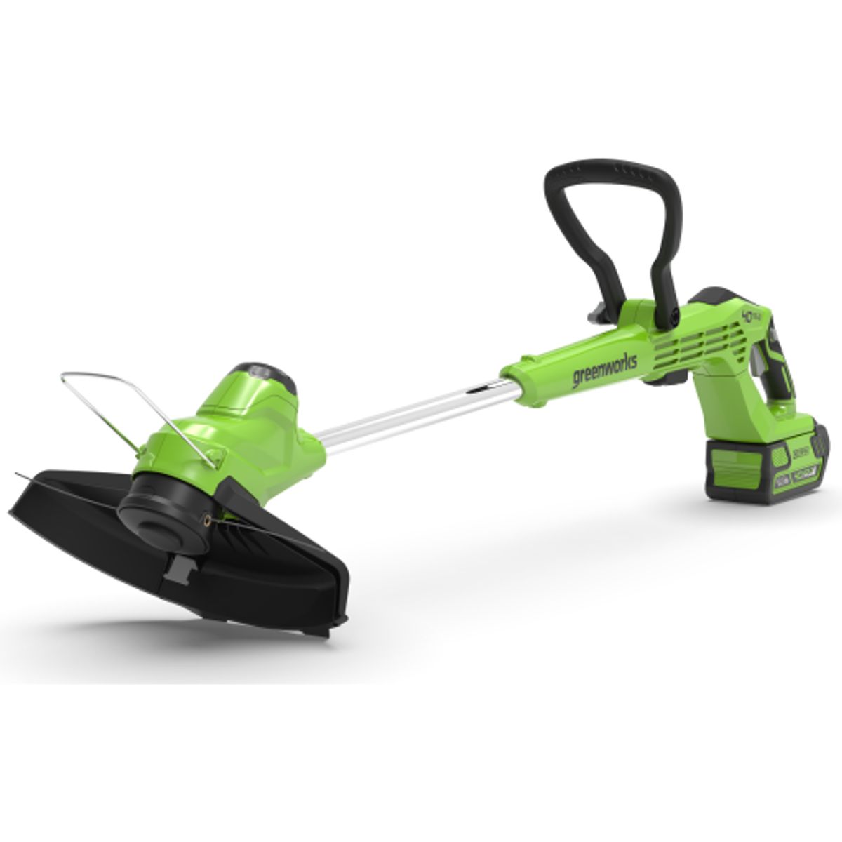 Greenworks græstrimmer 40V, frontmonteret. 30 cm, med batteri og lader