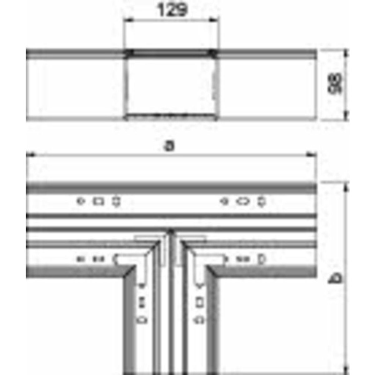 T-stykke WDK T100130GR 100x130 grå RAL 7030