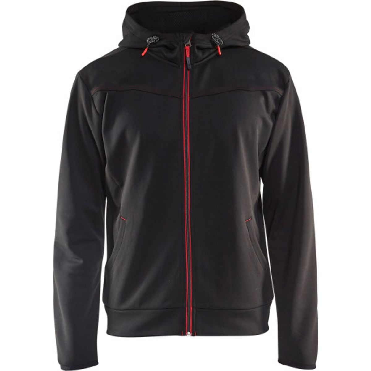 Blåkläder hættetrøje 33632526, full zip, sort/rød, S