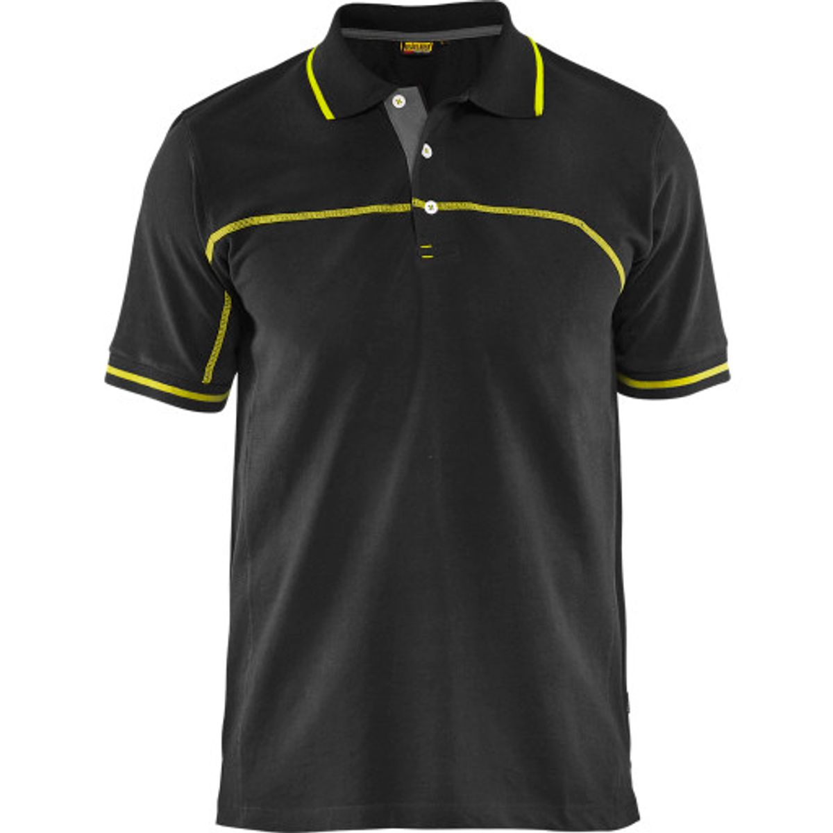 Blåkläder poloshirt 33891050, sort/gul str. XS