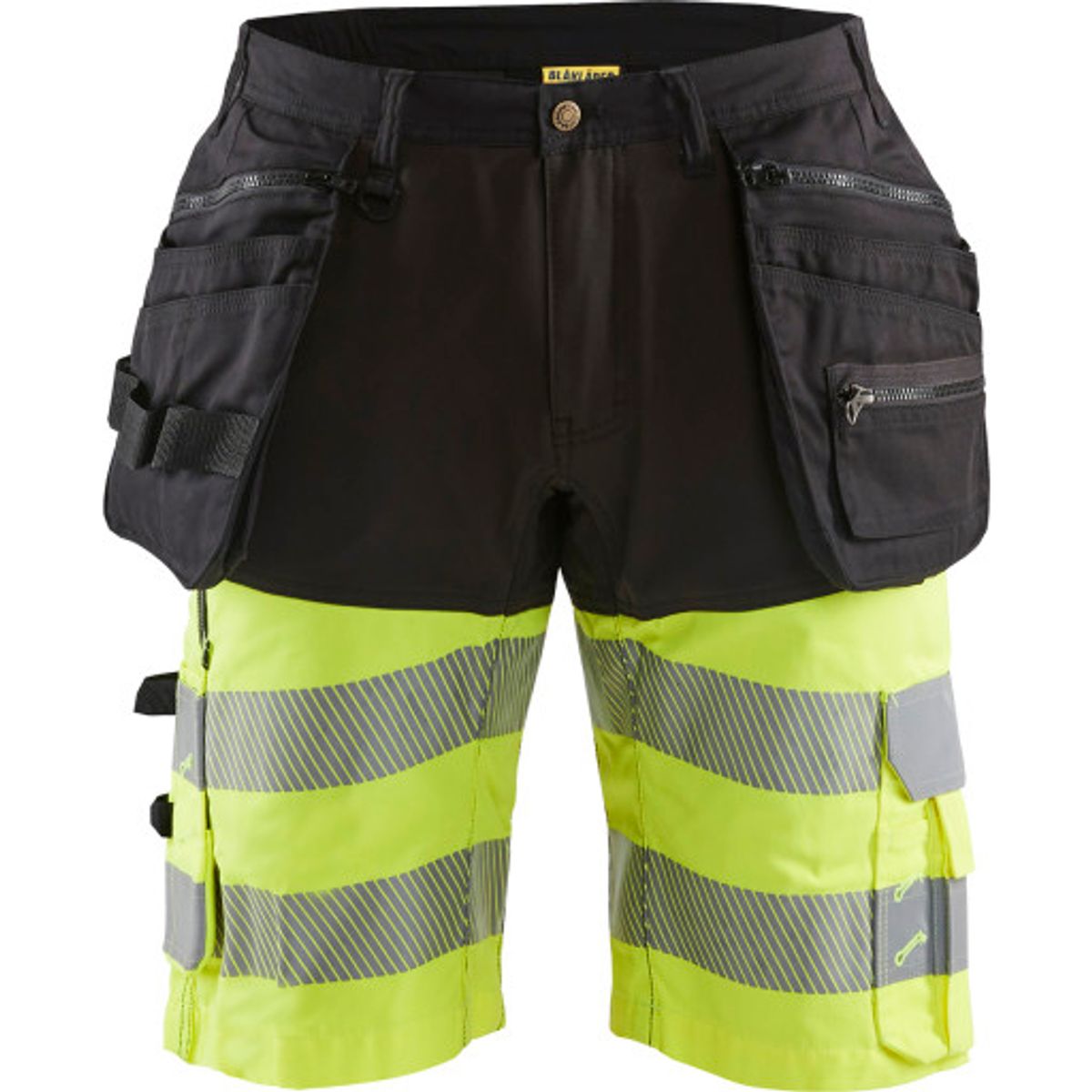 blåkläder stretch shorts 15961, sort/gul str. C50