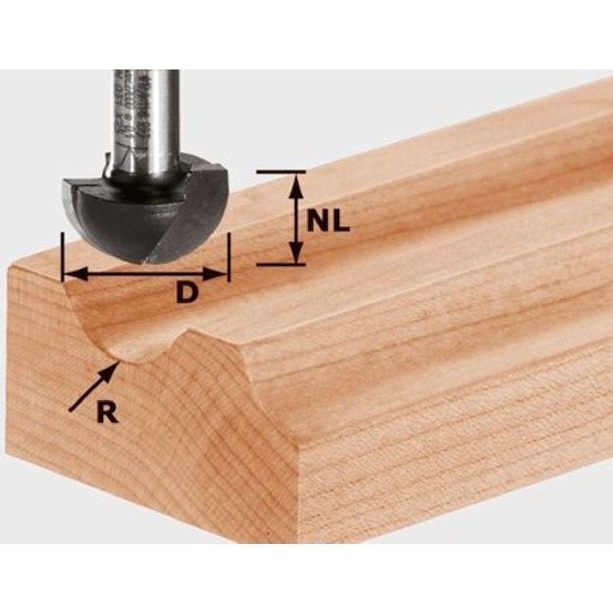 Hulkehlfræser HM Ø 8 R12,7