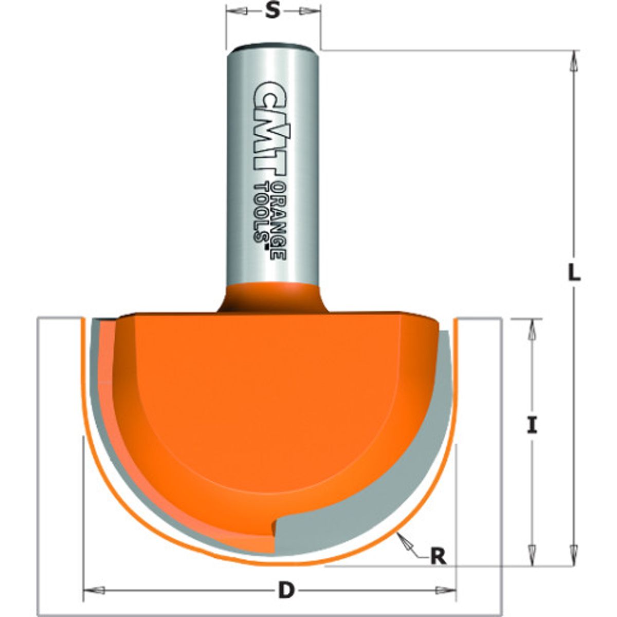 Hulkehlfræser HM Ø 8 R6,35