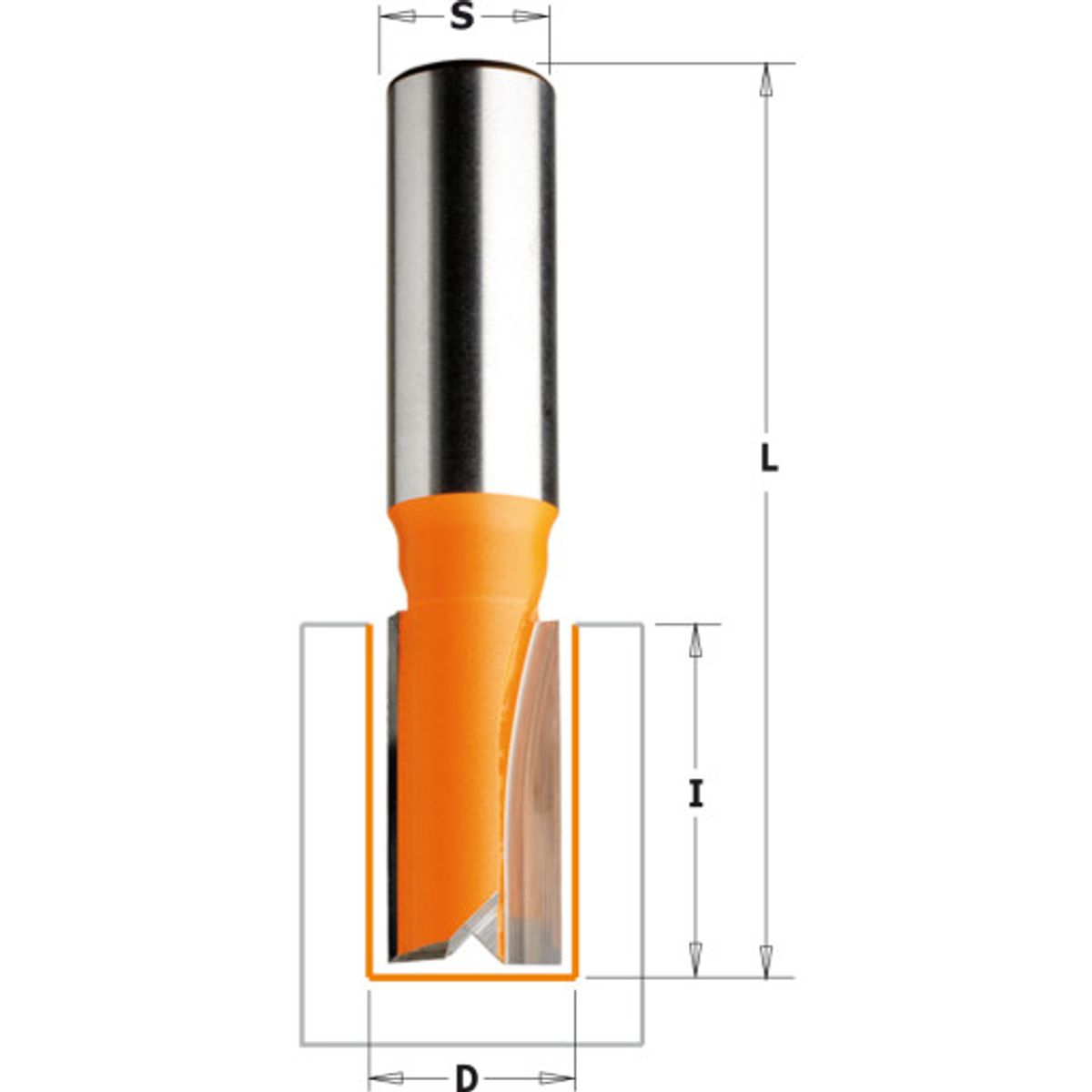 Notfræser HM 3x 8/45 Ø 8