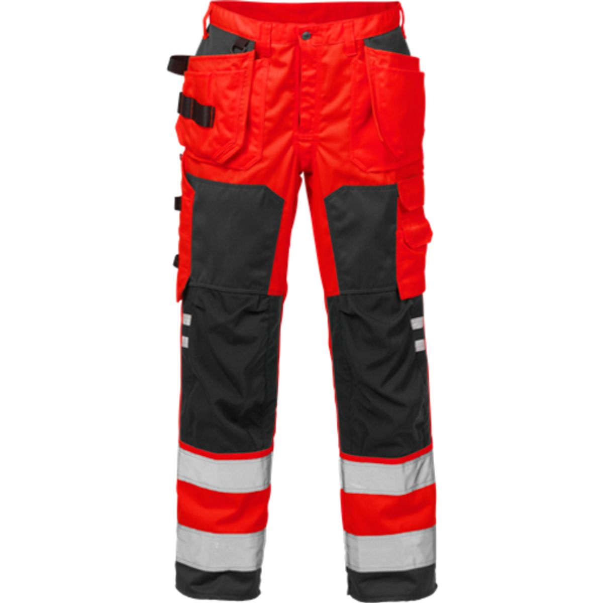 Hi-vis bukser kl.2 rød/sor 108