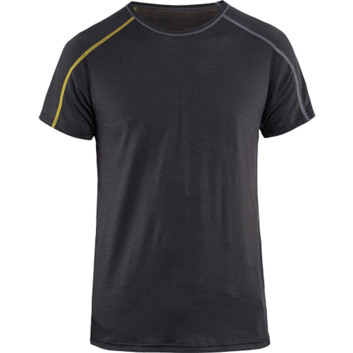 UNDERTØJ T-SHIRT 100% MERINO X DARK GREY/YELLOW M