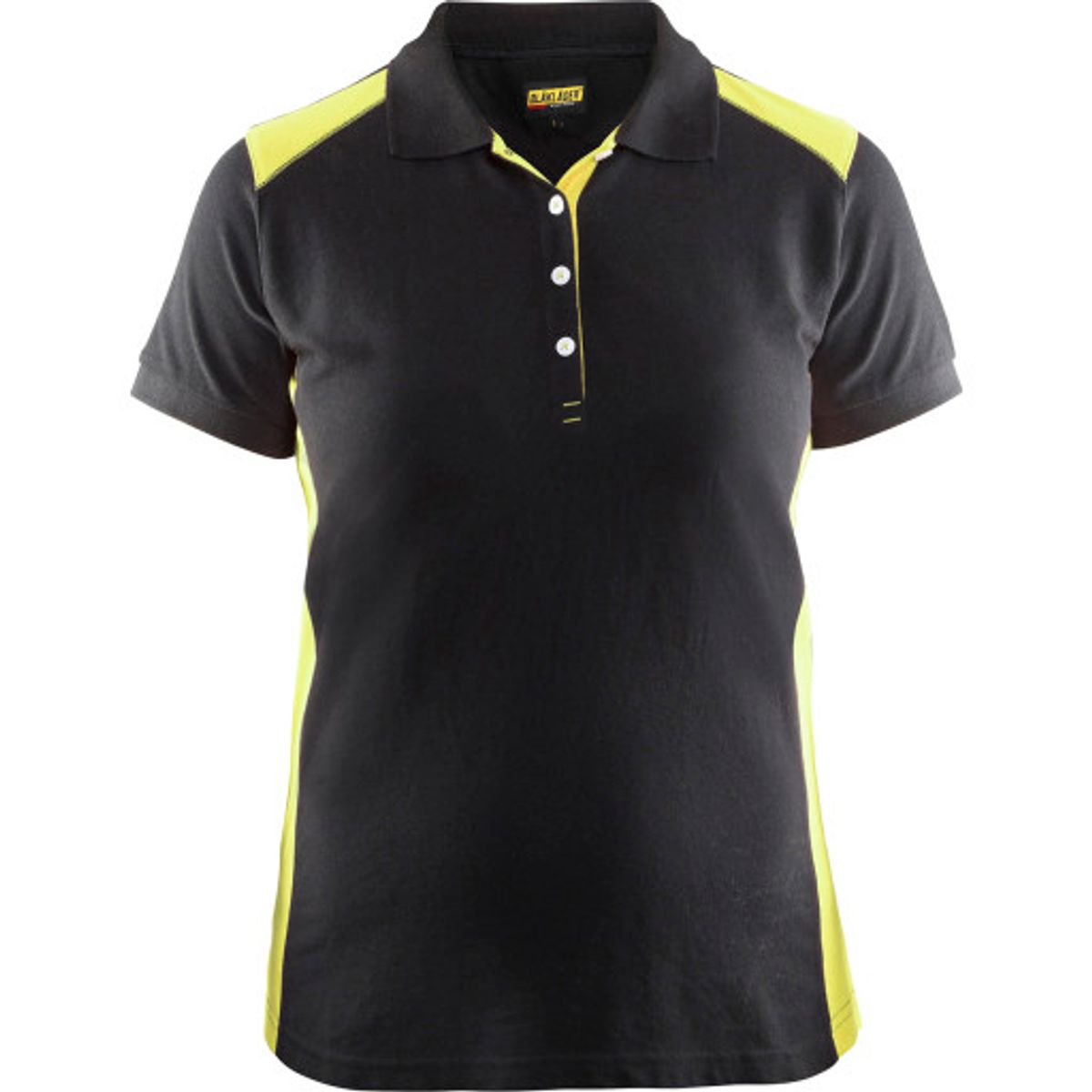 Blåkläder dame poloshirt 33901050, sort/gul str. 3XL