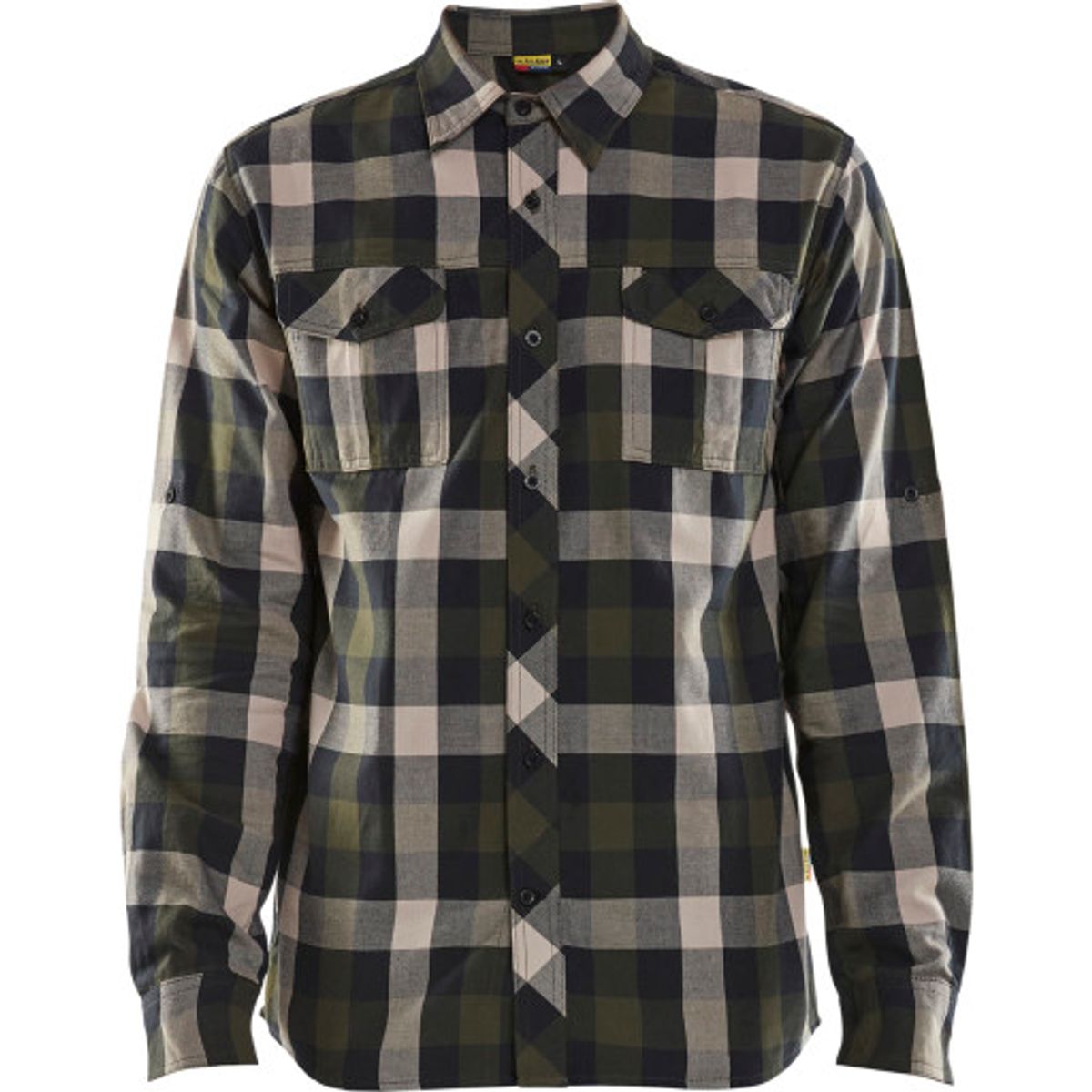 SKJORTE FLANNEL OLIVENGRØN XL OLIVEGRØN/SORT