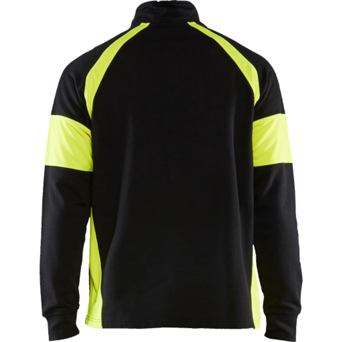 Blåkläder Visible sweatshirt, med kort lynlås, sort/High-Vis gul, str. 2XL