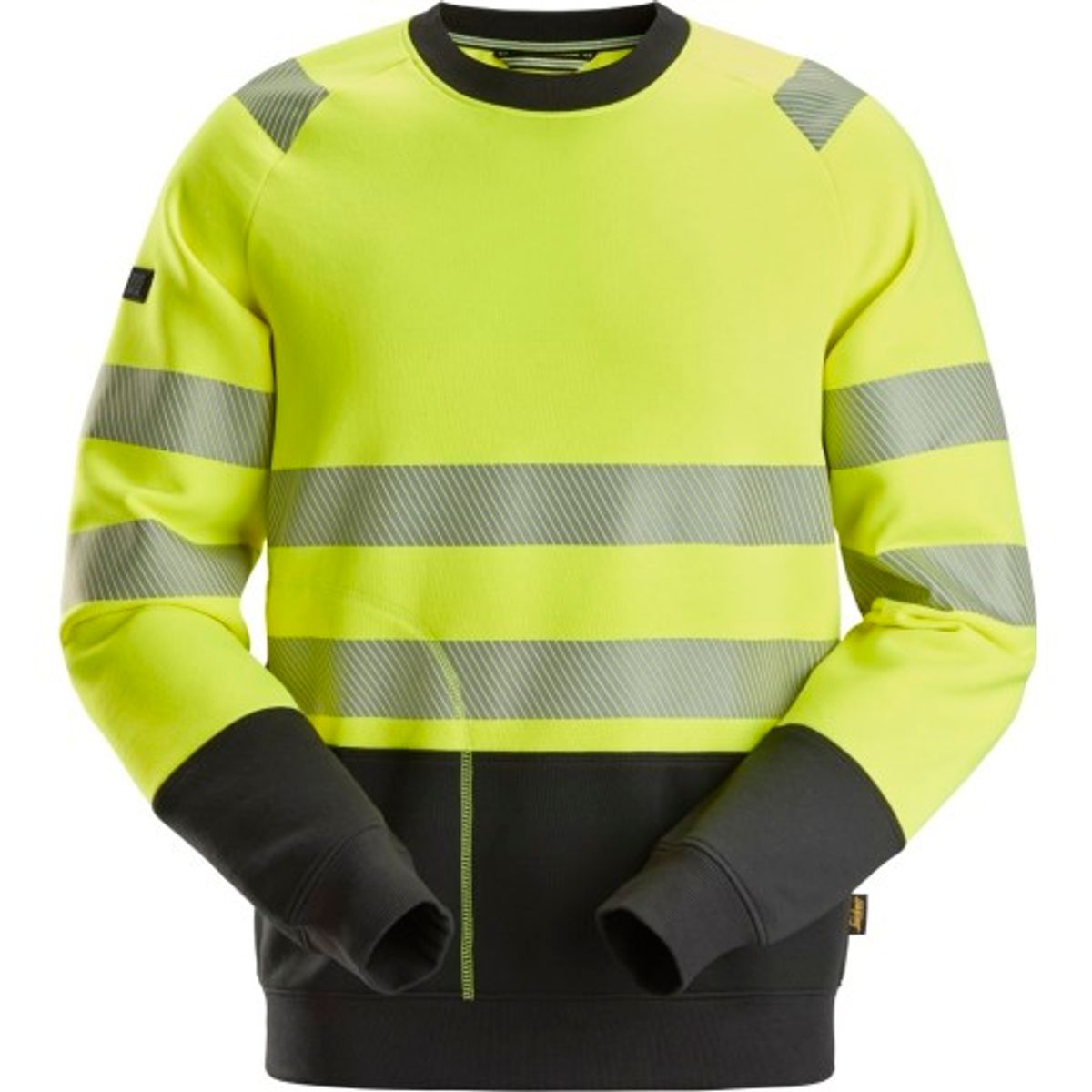 Snickers High-Vis sweatshirt 2831, gul/sort, kl. 2, str. M