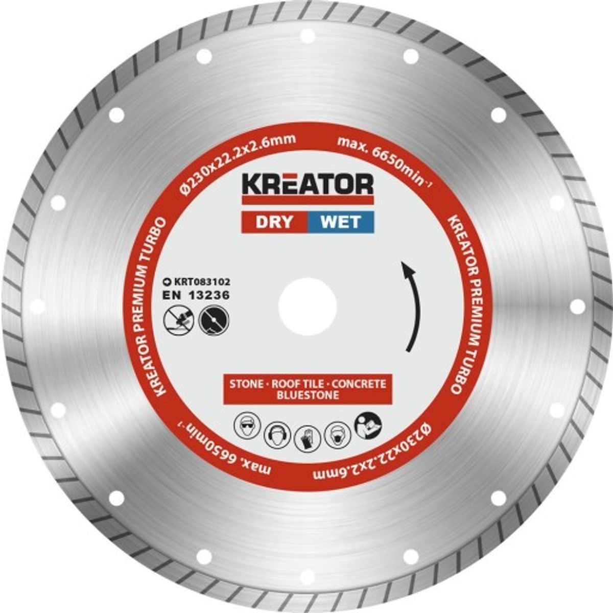 Kreator Premium Turbo 6 diamantklinge - Ø230mm