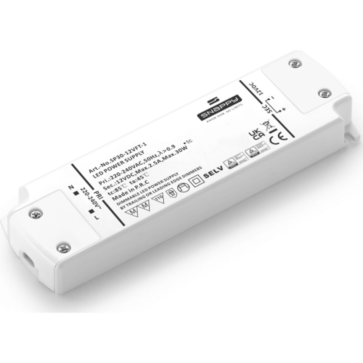 Snappy LED driver dæmpbar 12V, 30W