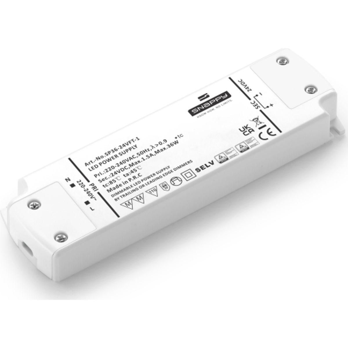 LED Driver SP36-24VFT, 36W 24VDC, dæmpbar