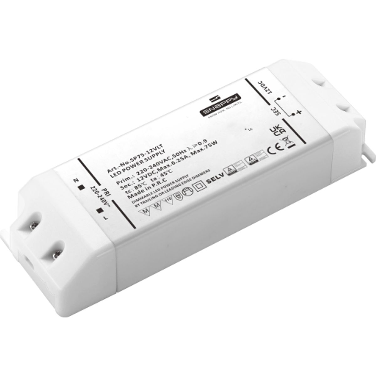 Snappy LED driver dæmpbar 12V, 75W