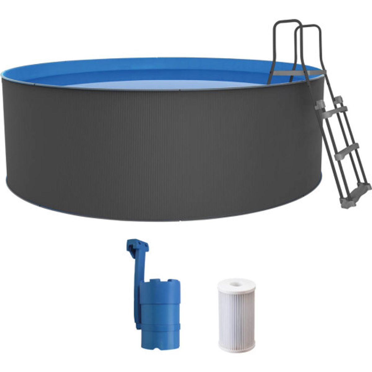 Swim & Fun Santorini Family Pool, Ø460x90 cm, antracitgrå