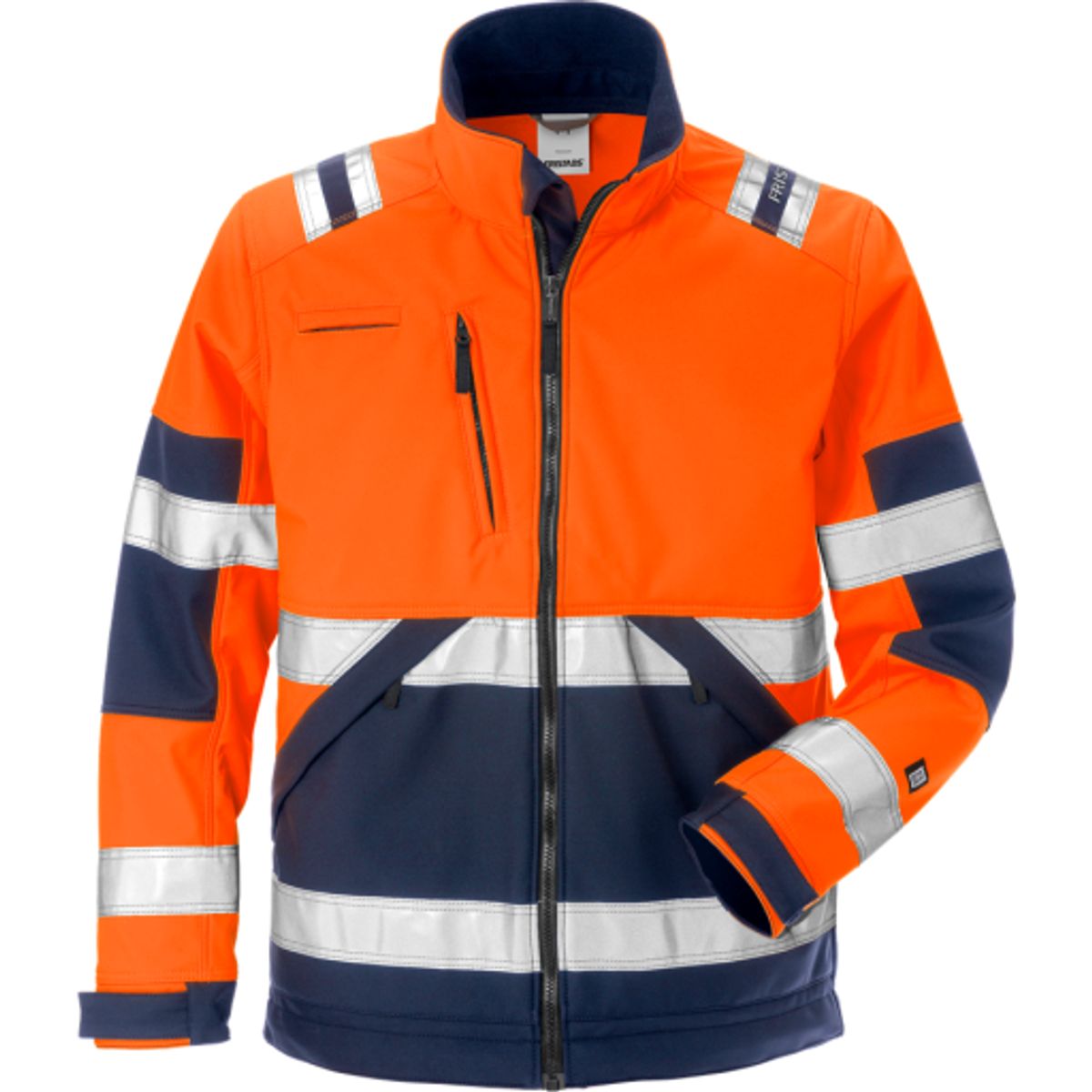 Kansas softshelljakke 125024, High-Vis kl.2 orange/marine, XL