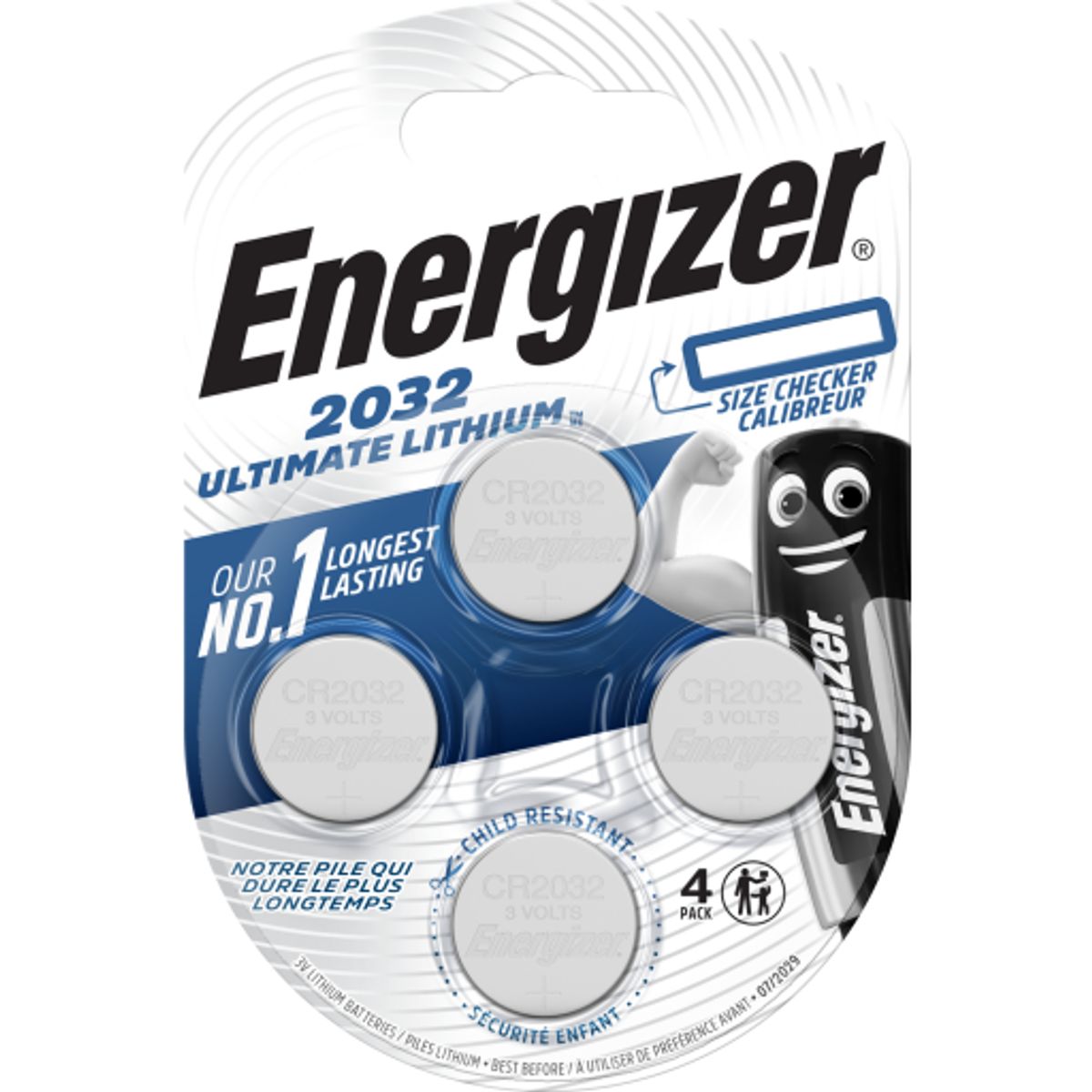 Energizer Ultimate Lithium knapcelle CR2032, 4 stk.