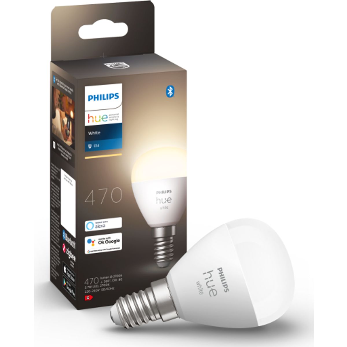 Philips Hue White E14 kronepære, 1-pak