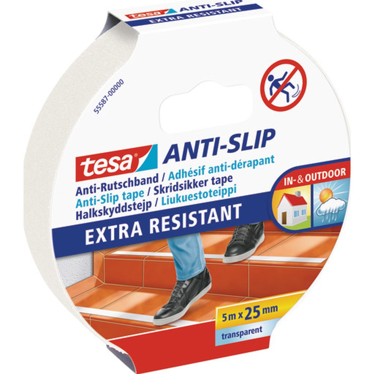 Tesa Anti-slip skridsikker tape 5m x 25mm i transparent