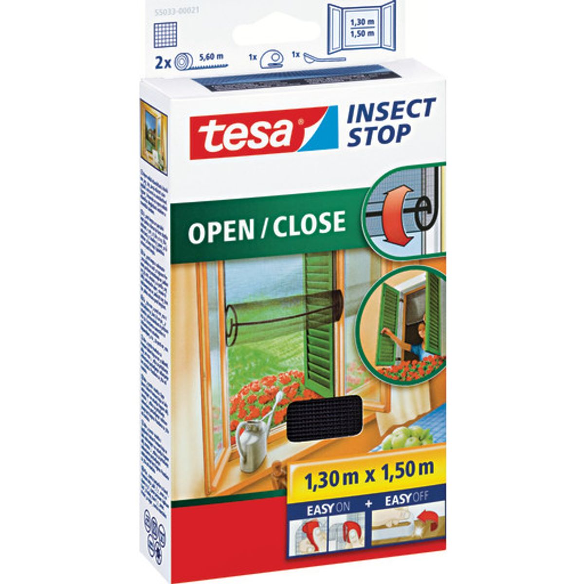 Tesa Insect Stop Comfort insektnet, antracit - 1,3 x 1,5m