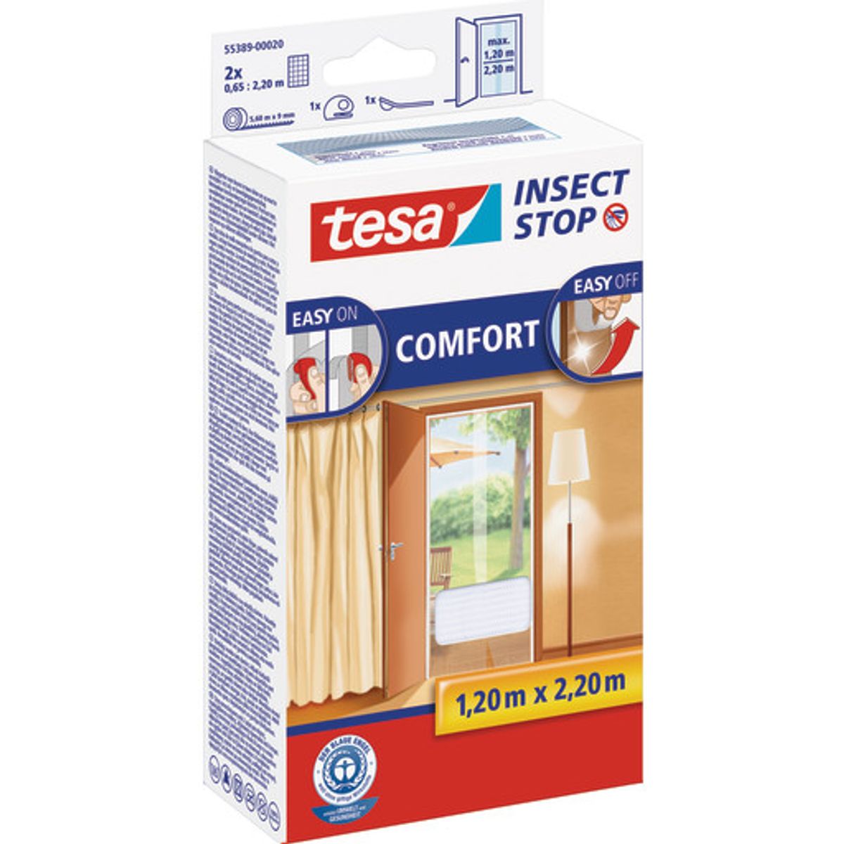 Tesa Insect Stop Comfort insektnet, hvid - 1,2 x 2,2m