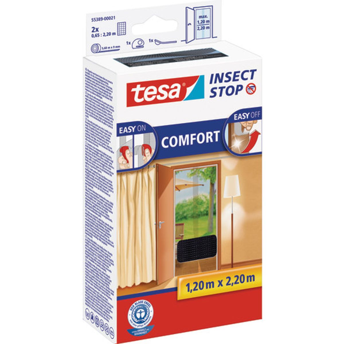 Tesa Insect Stop Comfort insektnet, sort - 1,2 x 2,2m