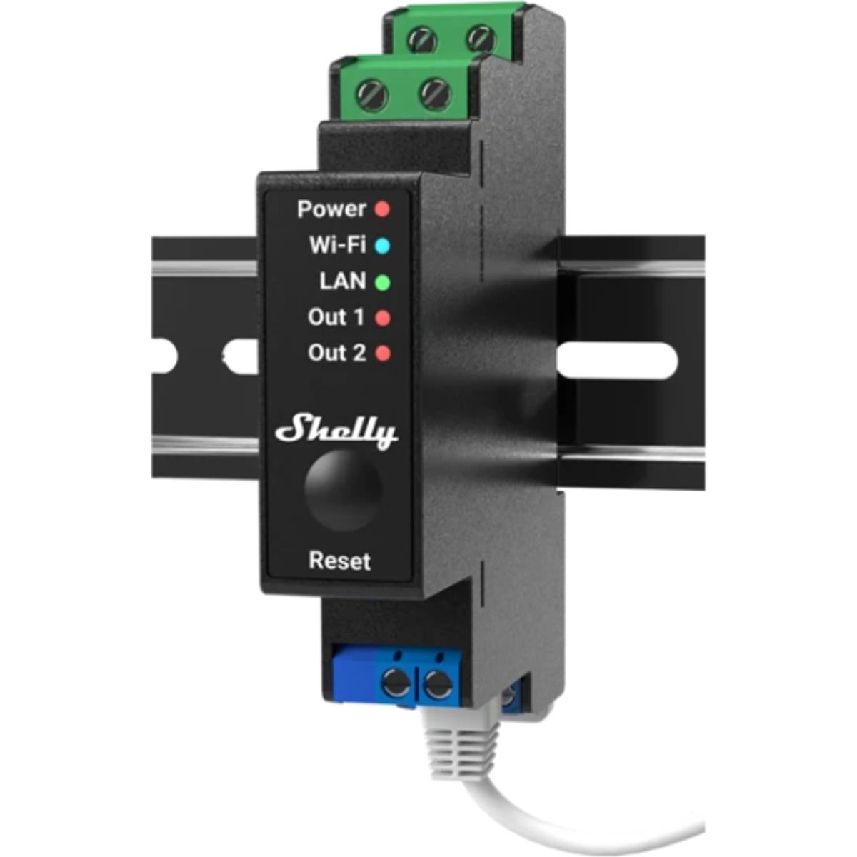 Shelly Pro 2PM WiFi relæ/jalousi 2 kanaler effektmåling 230V