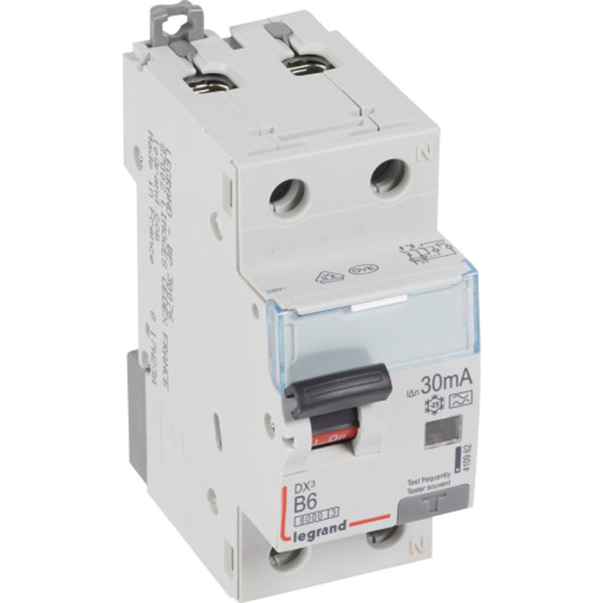 DX3 kombiafbryder HPFI RCBO B 6A 30mA 2P, 6/10kA, 2M, type A