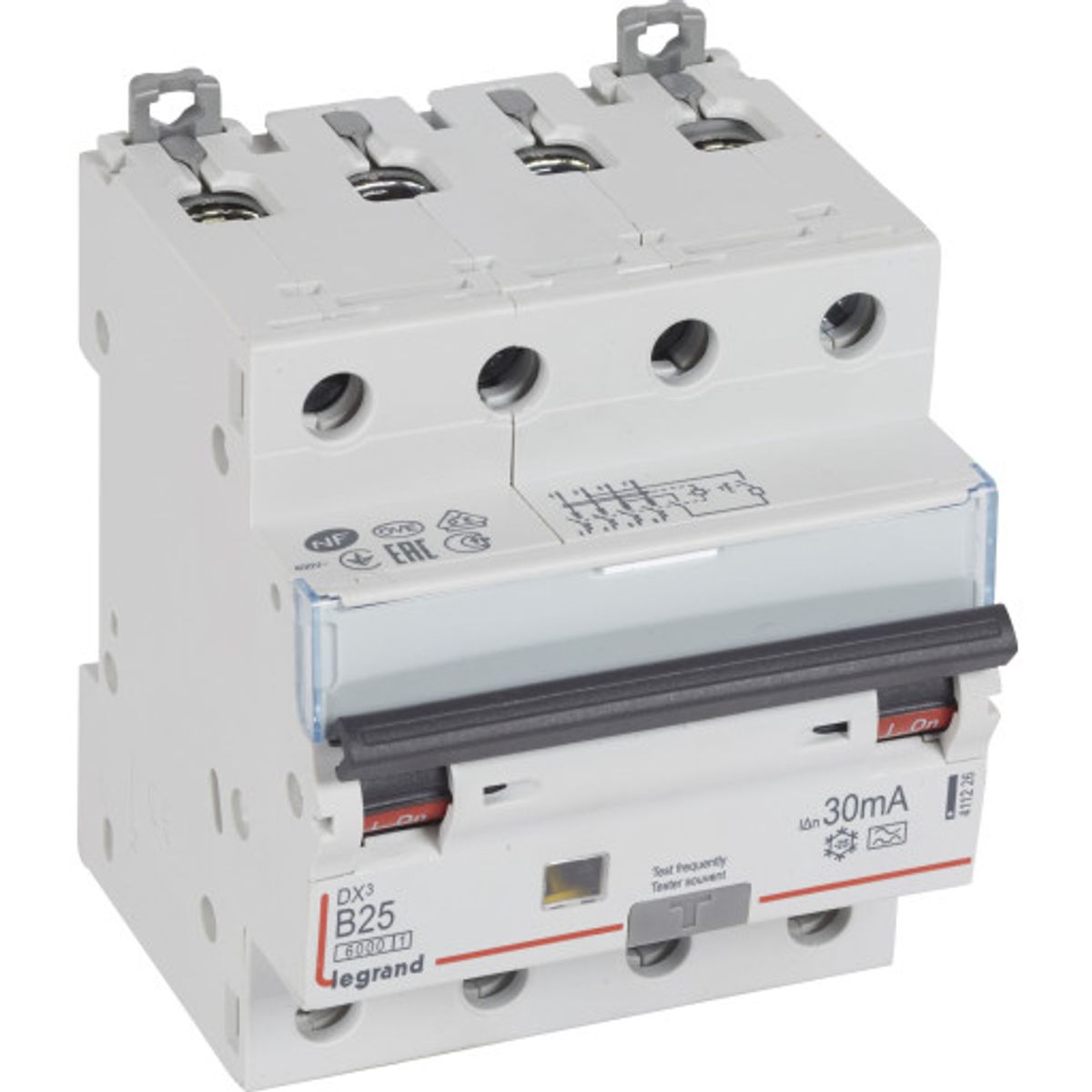 DX3 kombiafbryder HPFI RCBO B 25A 30mA 4P, 10kA, 4M, type A