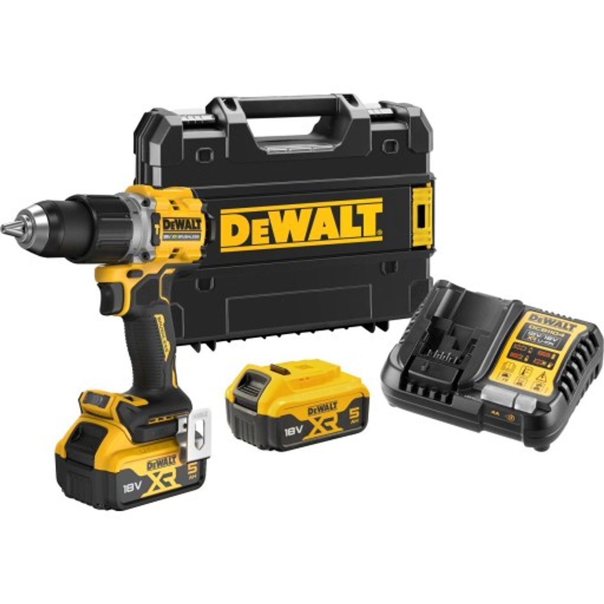 DEWALT 18V XR slagboremaskine DCD805P2T, 2 x 18V/5,0 Ah