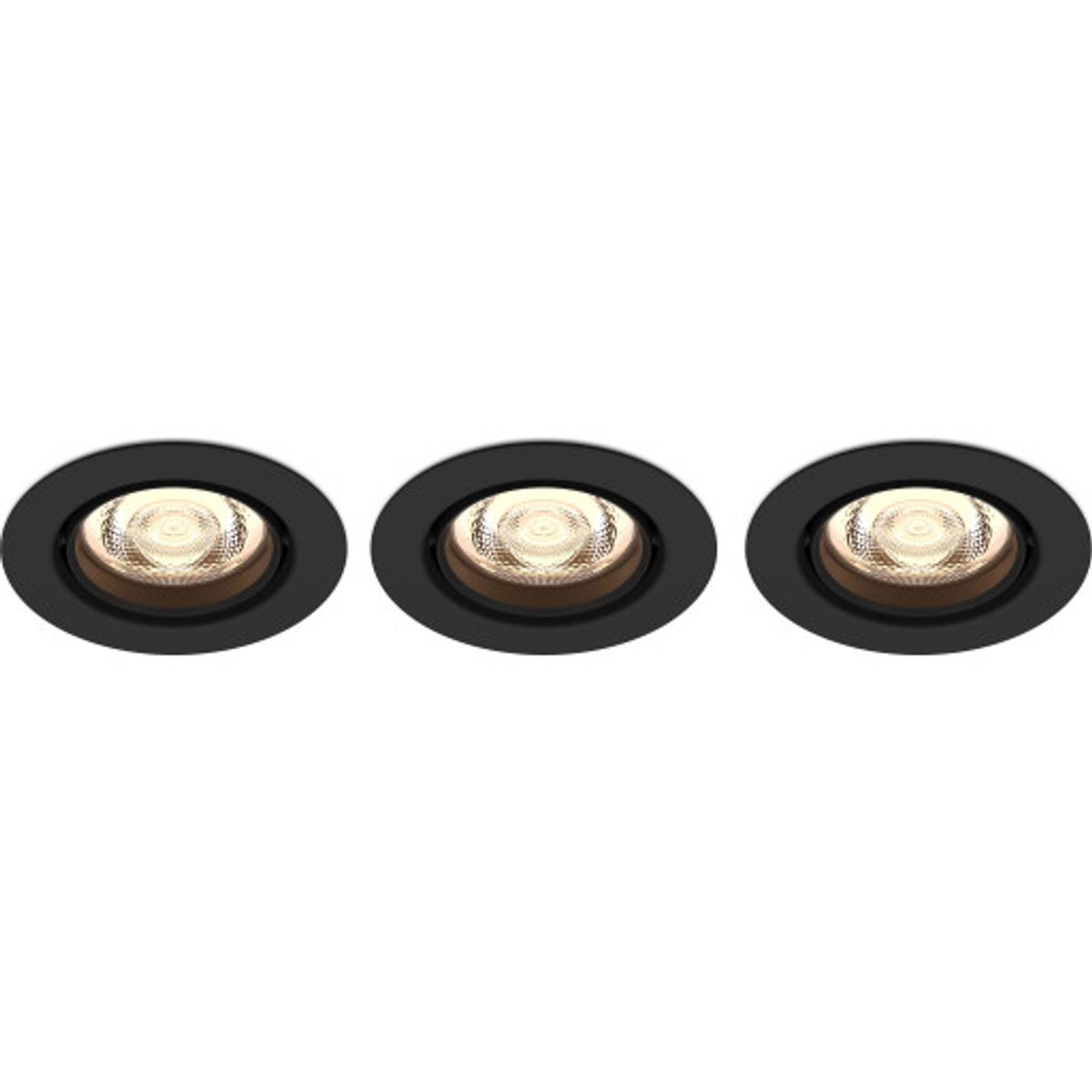 Impala Downlight WarmGlow 6W 2200-2700K dæmpbar, sort 3 pak